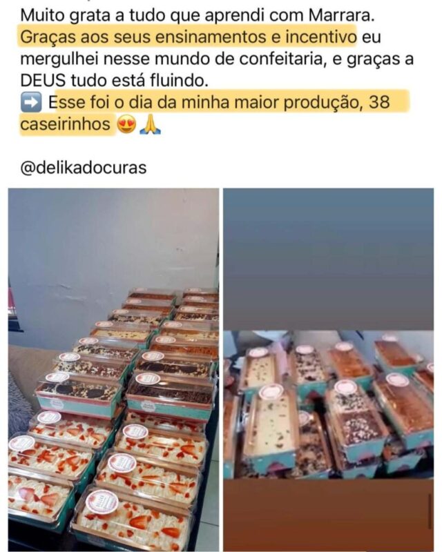 Combo Premium Confeiteira Profissional depoimento e resultados prints de alunos