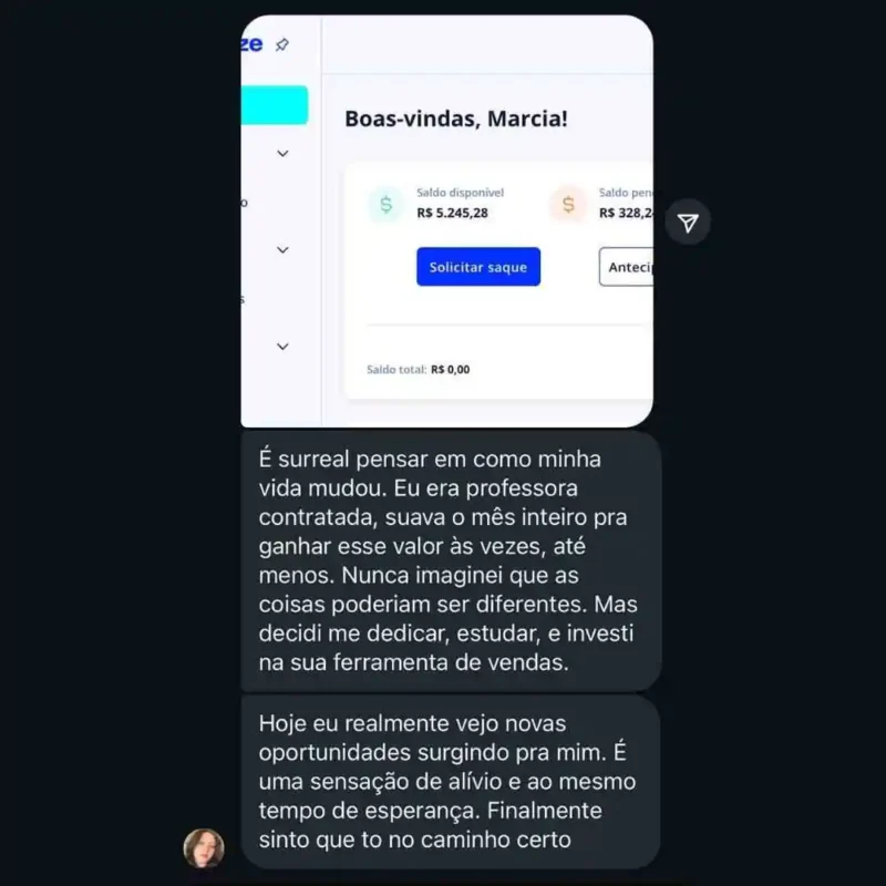 Ferramenta de Vendas Inteligente depoimento e resultados prints de alunos